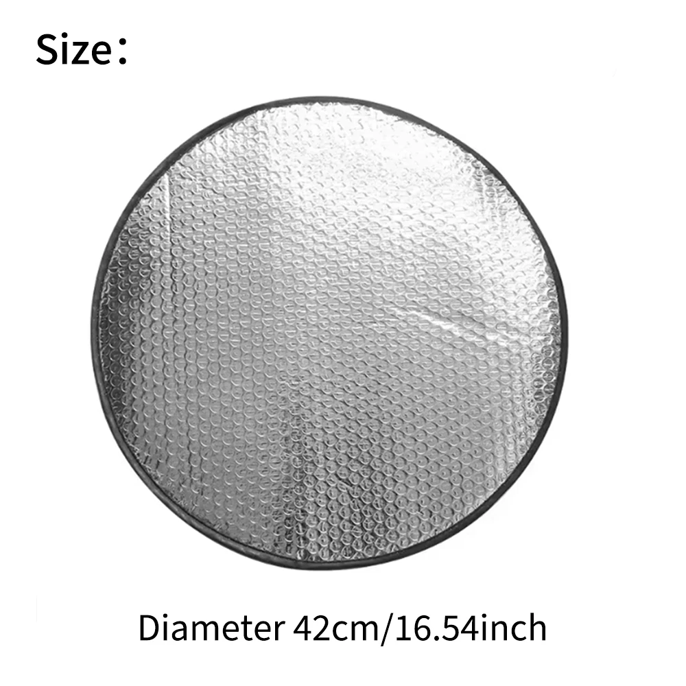 Kcimo Car Steering Wheel Sun Shade, Foldable Aluminum Foil UV Heat Insulation Universal Steering Wheel Cover