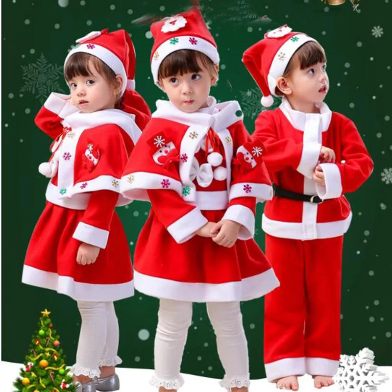 Red Pleuche Performance Costume Stage Outfit Santa Claus Disguise Carnival Vintage Luxury Dress Mini Dress Cosplay  Luxury Dress