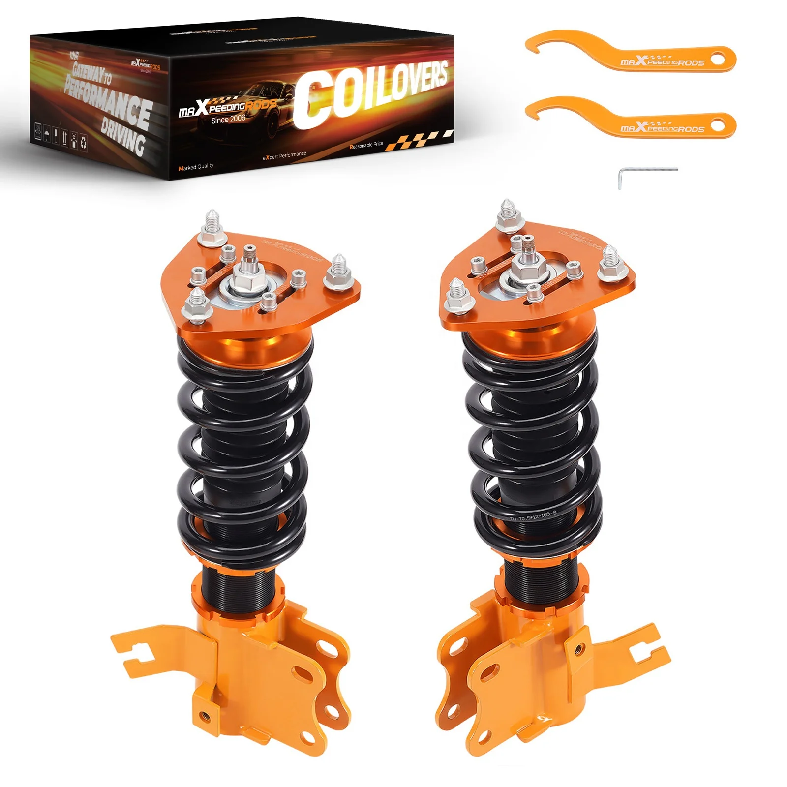 

MaXpeedingrods Adjustable Front Suspension Coilover Lowering Kit Fit for Nissan S13 Silvia 180SX 1988-1999 Daily Use Shocks