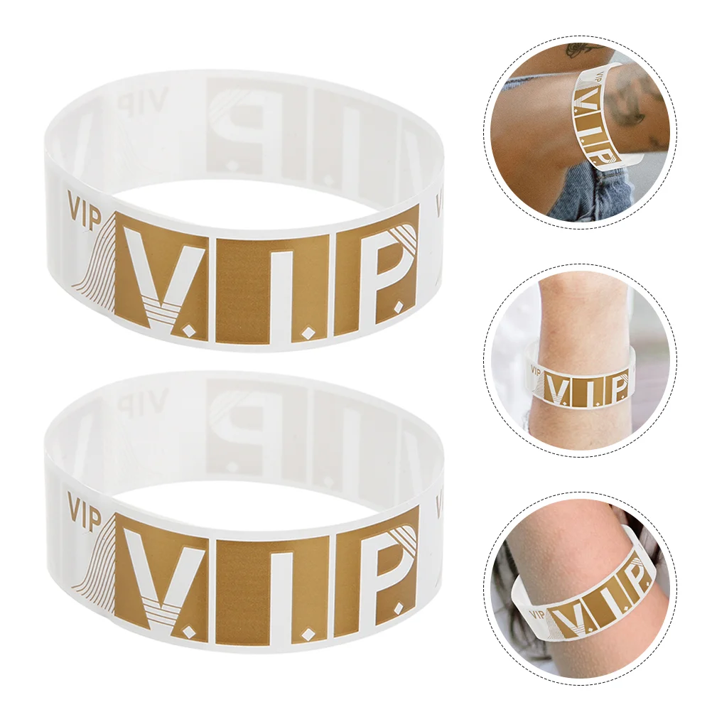 

100 Pcs Disposable Party Wristband Child Arm Bands Concerts Wristbands Synthetic Paper Vip Event Bracelet