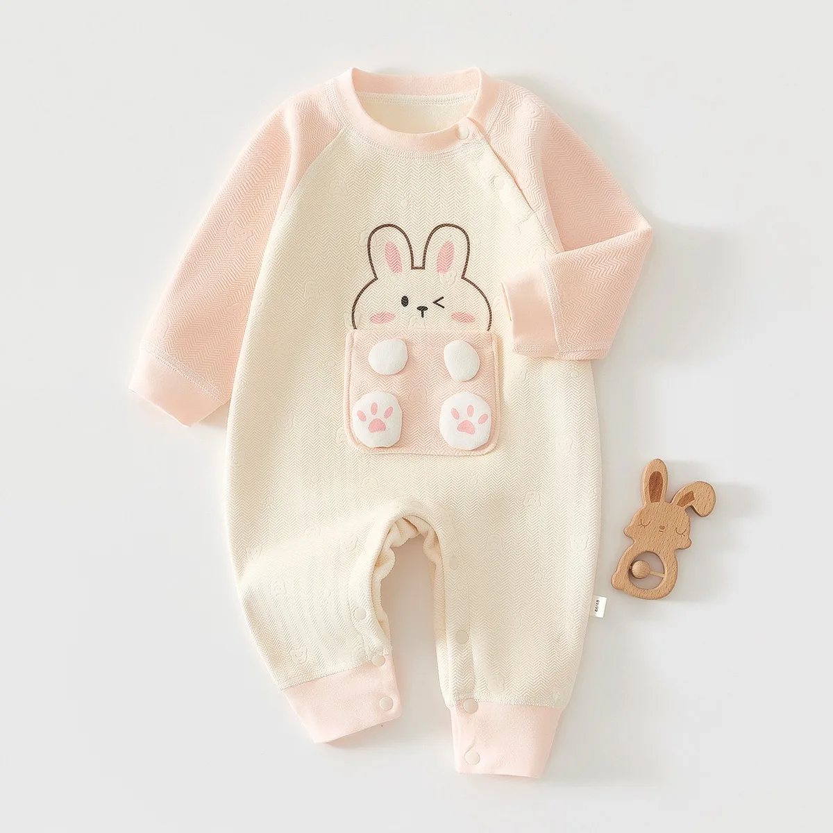 Autumn and Winter Newborn Baby Girl Thick Warm Jumpsuit Cute Cartoon Pattern Baby Boy Jumpsuit 0-18 Months Baby Clothing