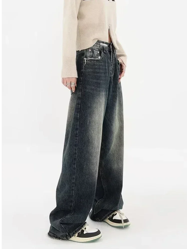 Harajuku Y2K Baggy Jeans Women Streetwear Retro Fashion Autumn High Waist Pants Loose Wide Leg Denim Trousers Female