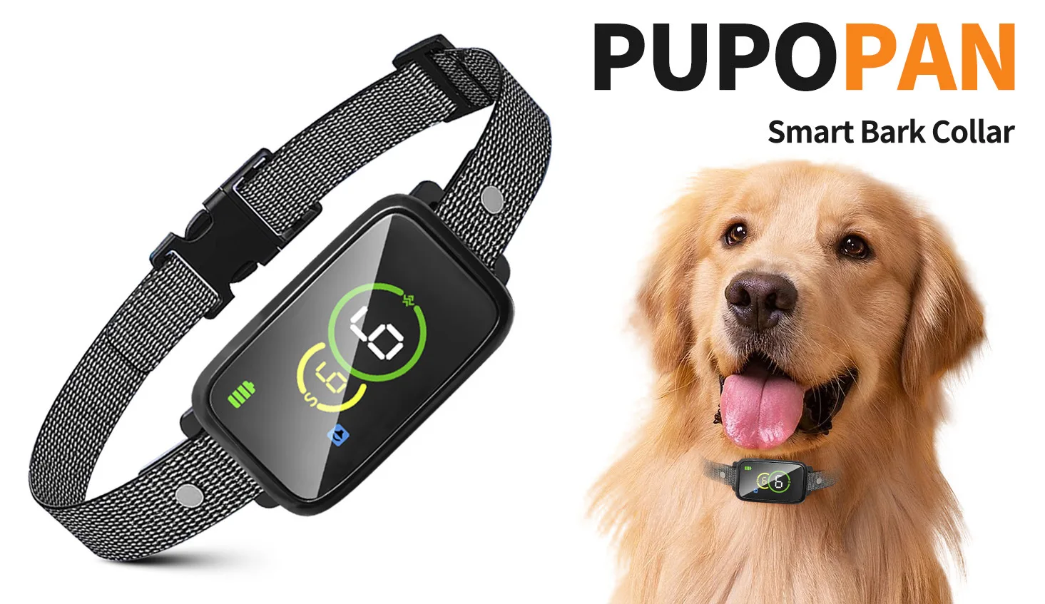 

Smart Bark Stopper with Color Screen 7-Level Adjustable Strength Dog Training Collar for Pets