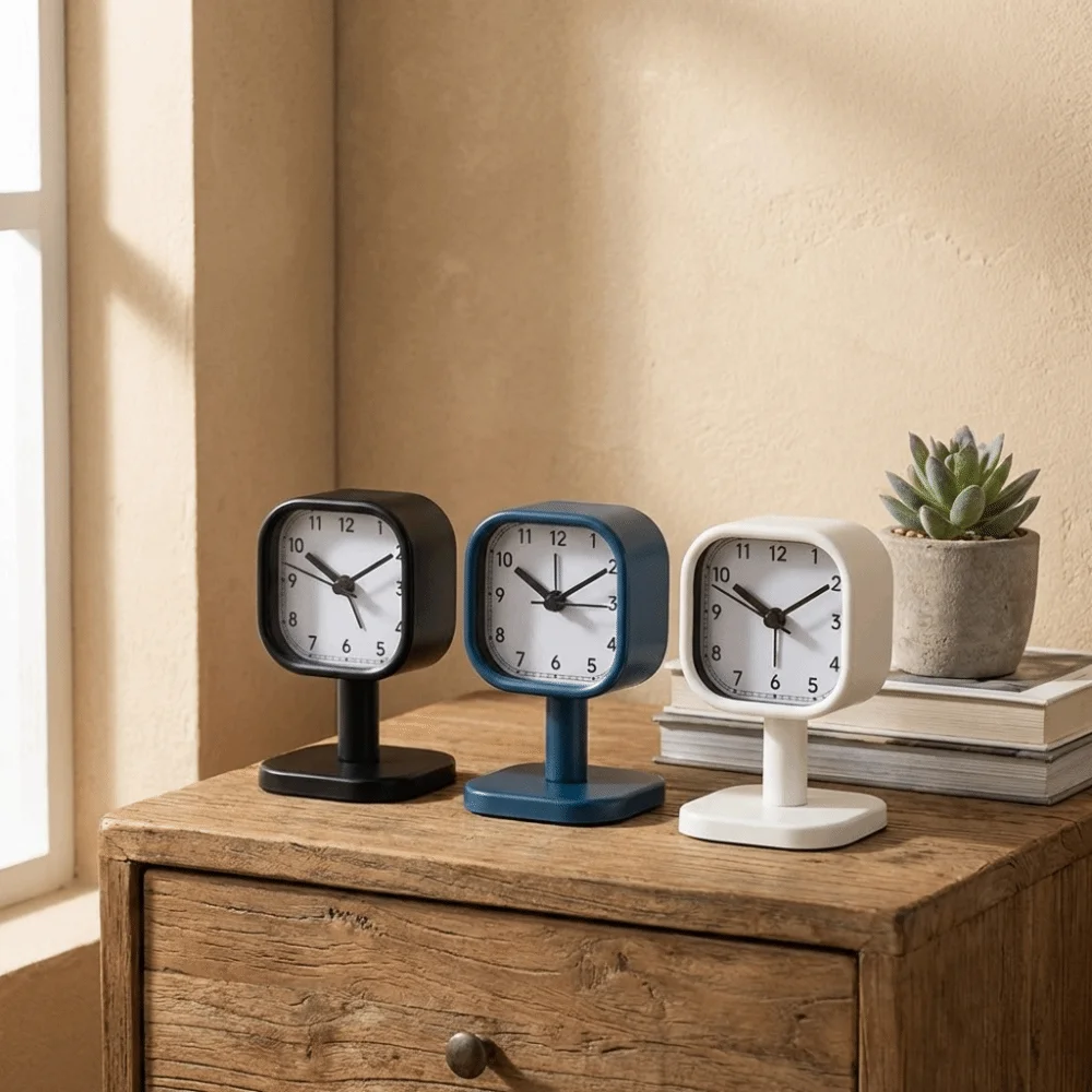 Metal Casing Desktop Stand Clock Drop-proof Stable Base Mechanical Timer Clock Wear-resistant Vintage Alarm Clock Students
