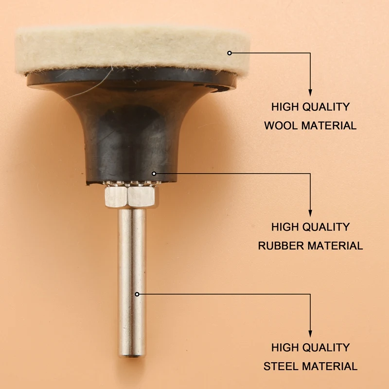 20Pcs 2 Inch Compressed Artificial Wool Fabric Qc Disc Polishing Buffing Pads Wheels With 1Pcs 2 Inch Disc Pad Holder With 1/4In