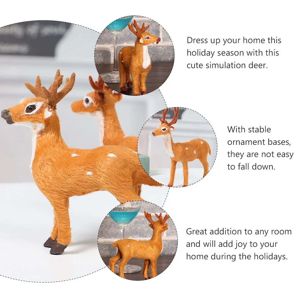 

Small Rounded Deer Ornaments Elk Decoration Desktop Figurines Crafts Multiple Scene Decorations Mini Christmas for Home