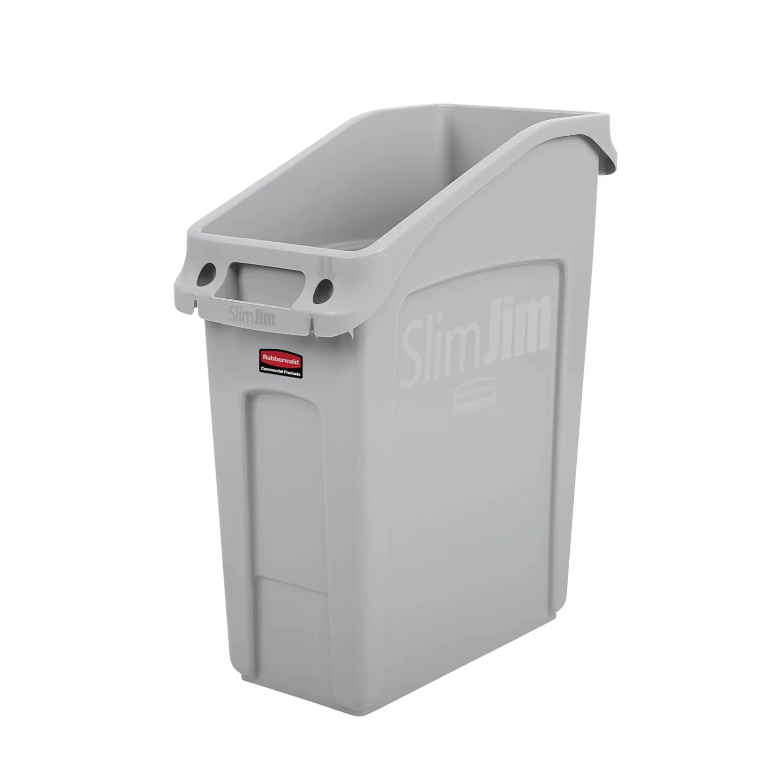 

Slim Jim Under-Counter Trash Can with Venting Channels 13-Gallon Gray Fits Under Desk/Cabinet/Sink Pack of 1