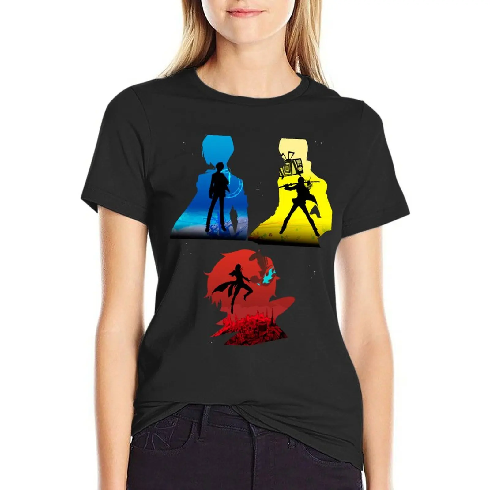 Persona Protagonists Silhouette T-Shirt anime sports fans oversized lady clothes womans clothing