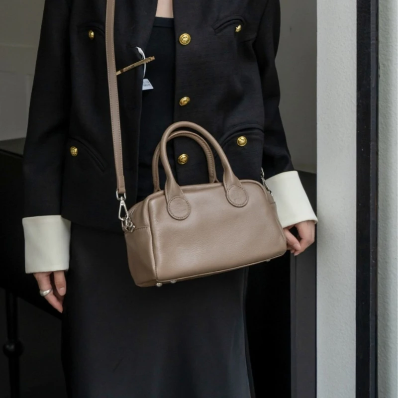 

New Women Casual Tote Handbags Fashion Ladies Daily Genuine Leather Crossbody Bag Retro Female Commuter Shoulder Messenger Bags