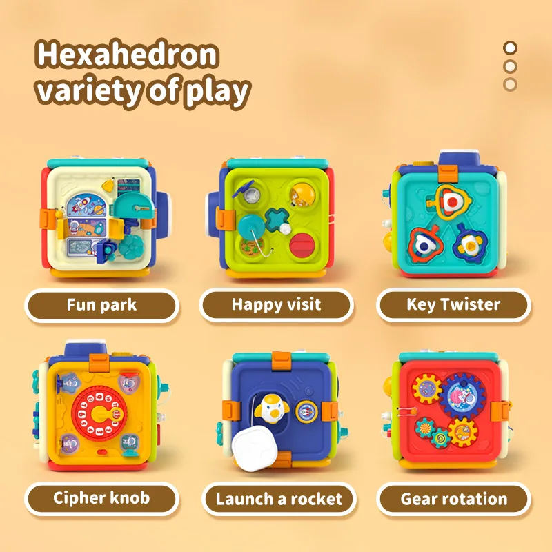 Baby Busy Ball Toys Children Polyhedron Hexahedron Multi-function Game Box Game Table Toys Educational Music Box For Kids Gifts