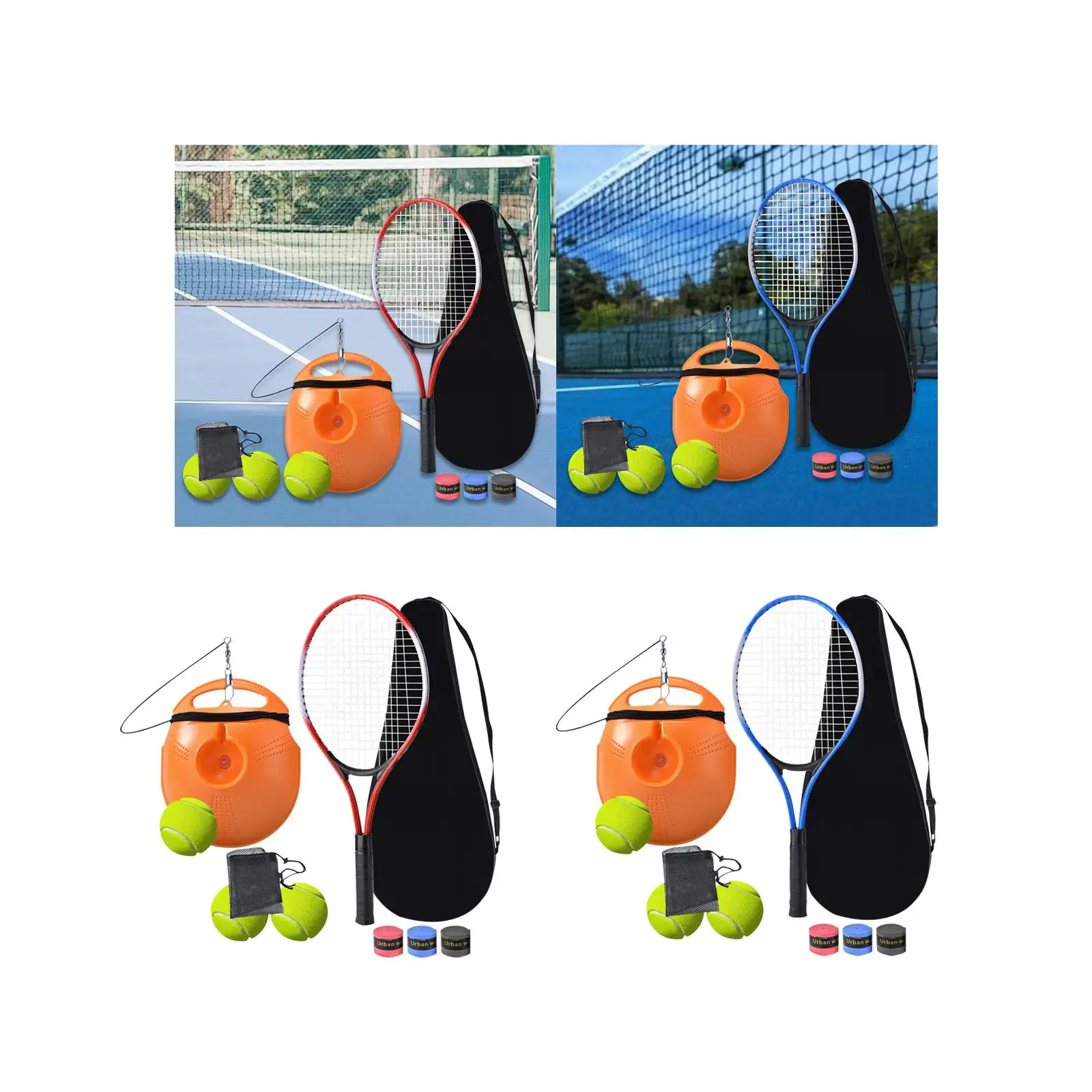 

Rebound Tennis Trainer Set with Portable Racket for Home Garden Park Tennis Practice and Exercise