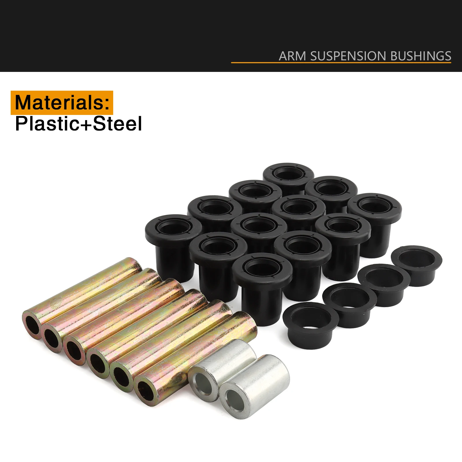 

For Polaris RZR XP 1000 2014-2023 Front Rear Upper Control Arm Suspension Bushings Set 8-Piece Plastic+Steel OEM 5138276