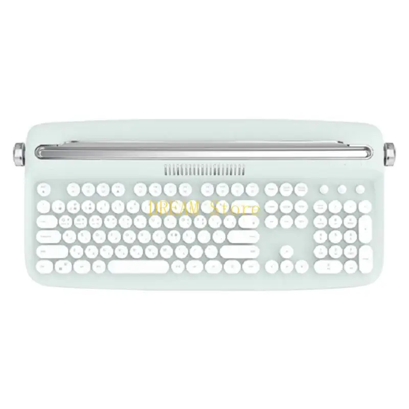 Fashion Korea Bluetooth-compatible Typewriter Keyboard Retro Steampunk 108 Keys Dot Office Wireless Mechanical Best Sale
