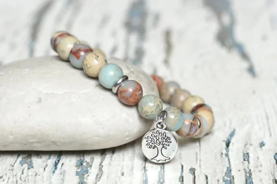 tree of life bracelets healing sister gift under 30 good luck protection charm bracelet bohemian serpentine gemstone beaded