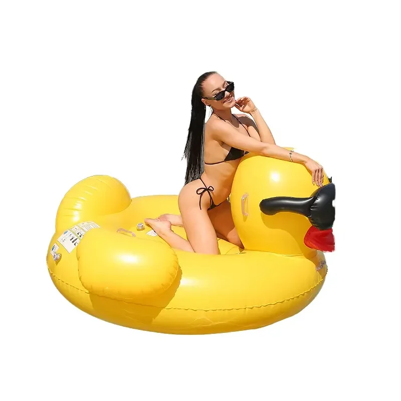 Factory Customized Durable PVC 0.9mm Thick Inflatable Lucky Ducky Pool Float Water Rider Lounge Water Amusement Facilities