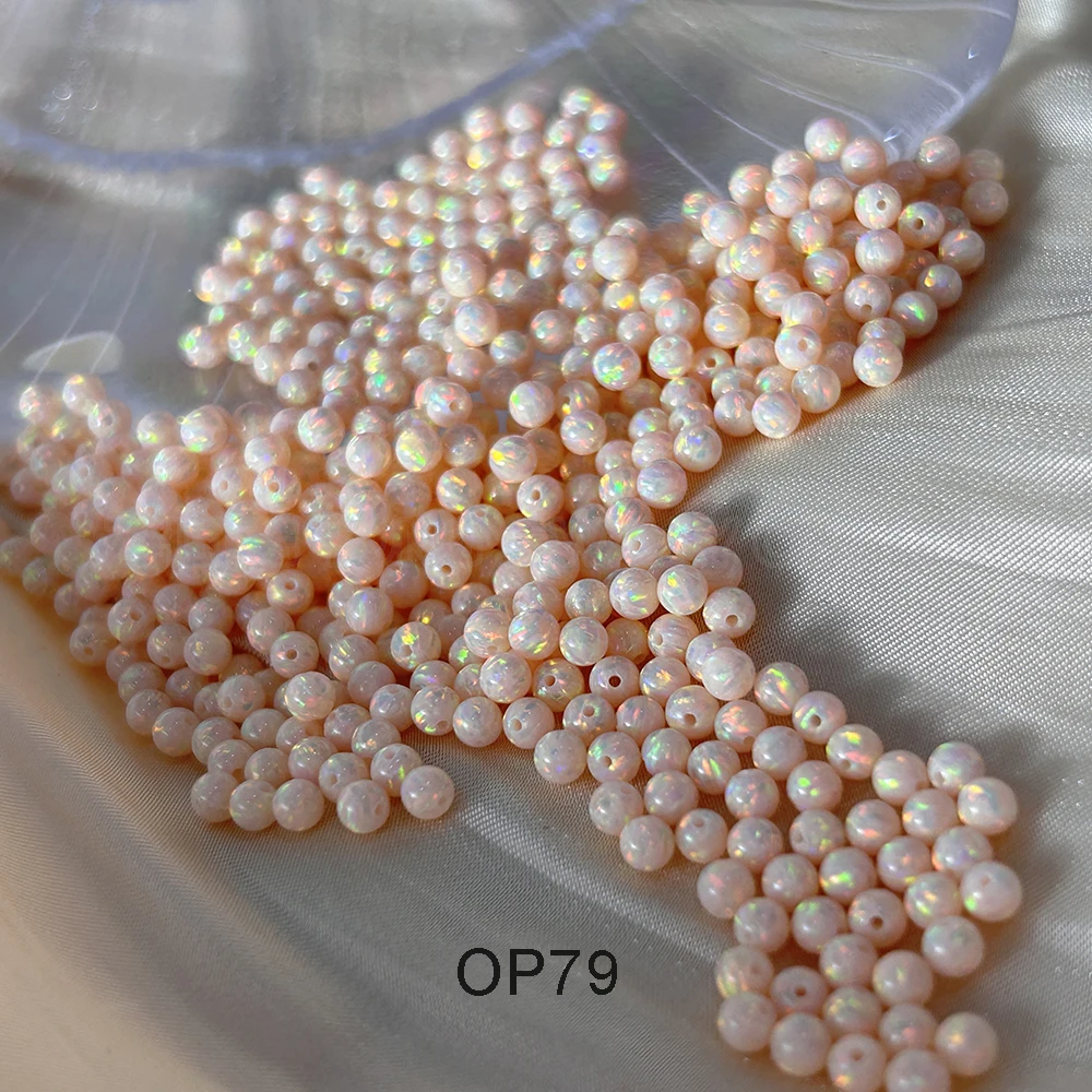 

20/50pcs Cream Beige Beads for Jewelry Making OP79-OP82 Synthetic Opal 2mm-8mm Beads Drill Hole