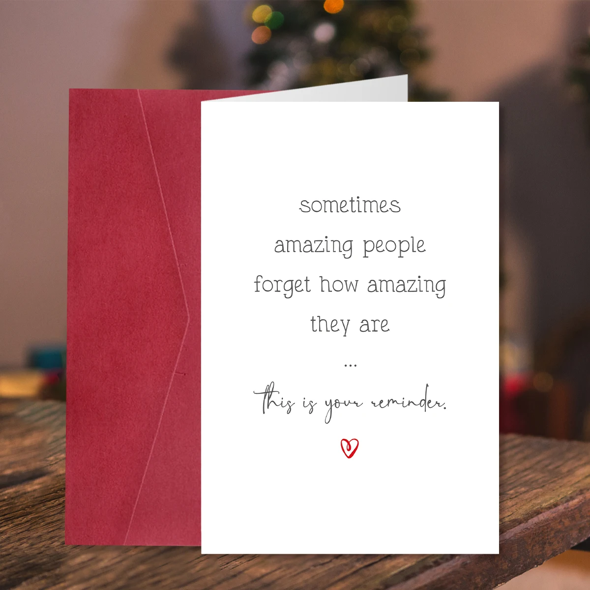 1 Stück ​ Weihnachtsgrußkarte mit Umschlag, inspiriertes Nachrichtendesign für Freunde, Familie, Büro-Feiertagsgeschenke, Austausch, Partygeschenke