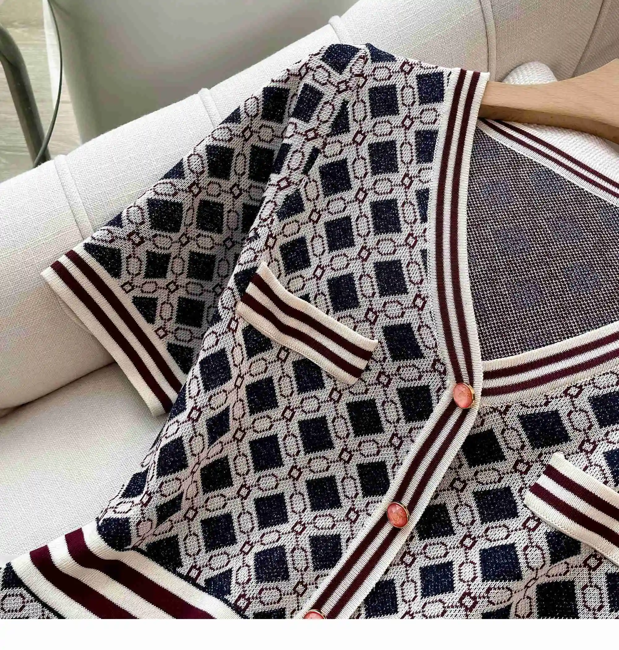 شيك موضة مثير التفاف الوركين محبوك فستان المرأة الخامس الرقبة قصيرة الأكمام Bodycon مطوي سترة فستان مكتب سيدة Vestios #4