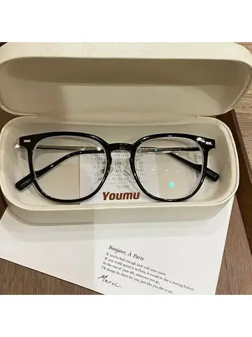 Myopia Glasses Anti Blue Light Metal  Resin -1.0 ~ -6.0 Neutral Style Flat Glasses Computer Glasses