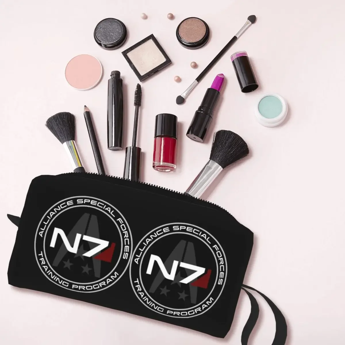 Custom Alliance Mass Effect N7 toilettas dames videogame cosmetische make-up organisator dames schoonheid opslag Dopp Kit Box