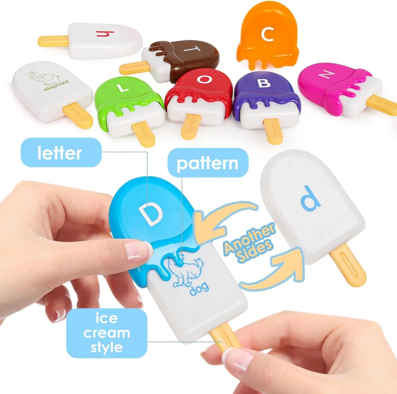 Montessori Learning Toys Double-Sided Alphabet Matching Game With Uppercase Lowercase Preschool Educational Sorting Toy For Kids