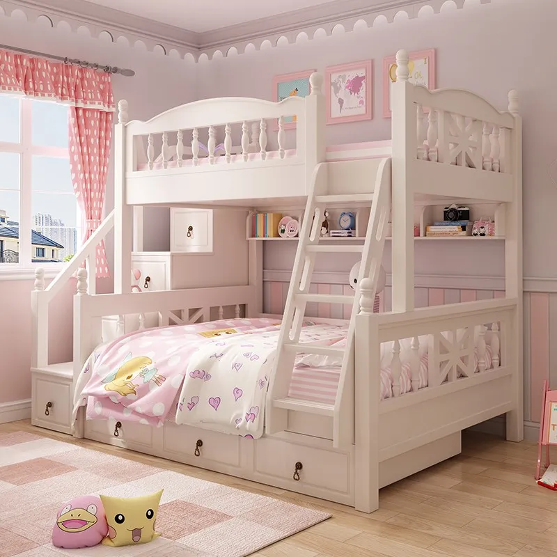 bunk beds, bunk beds, small-sized boys and girls, mother-child beds, staggered white beds, bunk beds.