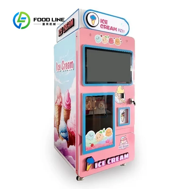 Customized size New type of ice cream cone vending machine soft ice cream vending machine