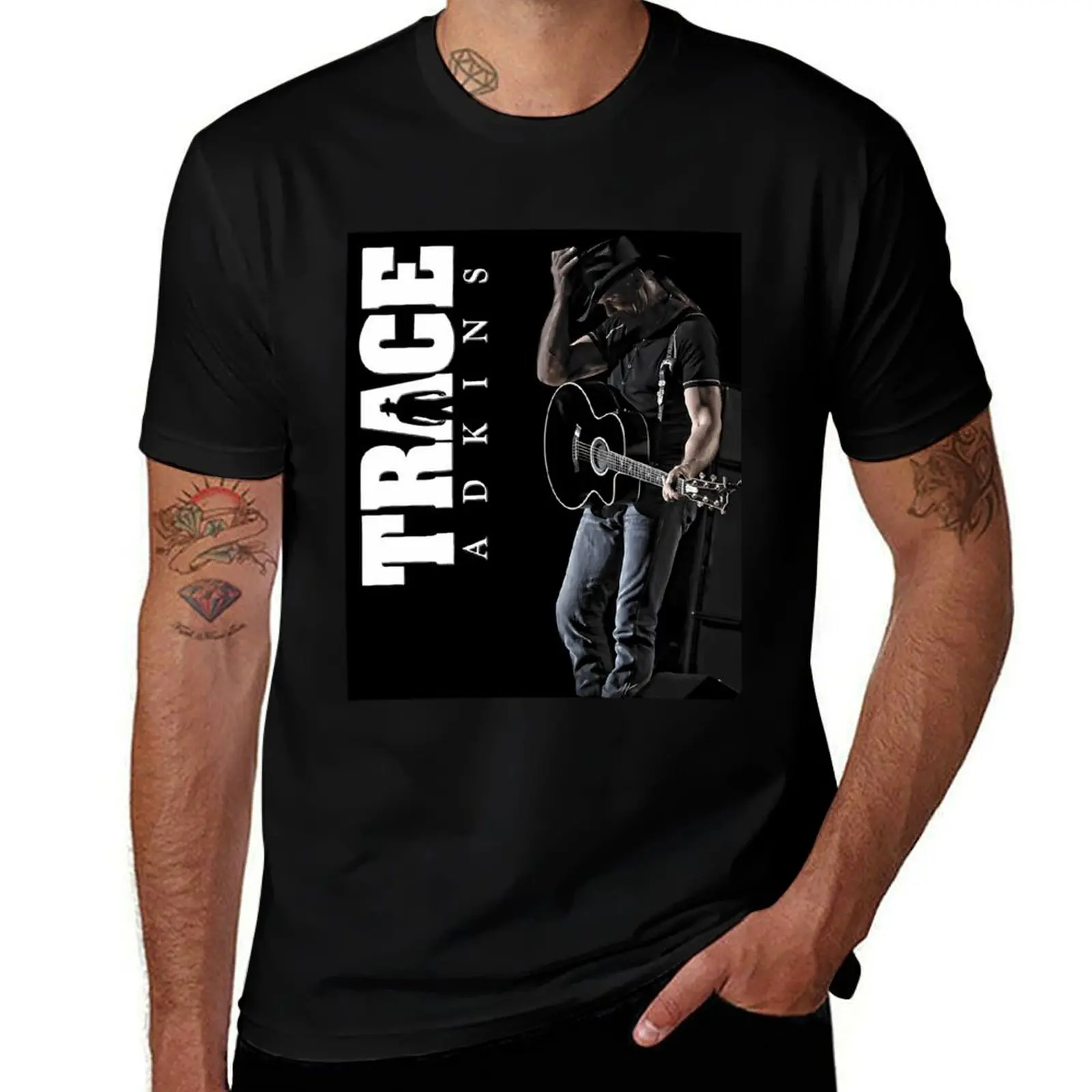 Trace Guitar Music Band Adkins Logo T-Shirt Work Style Casual T-Shirt