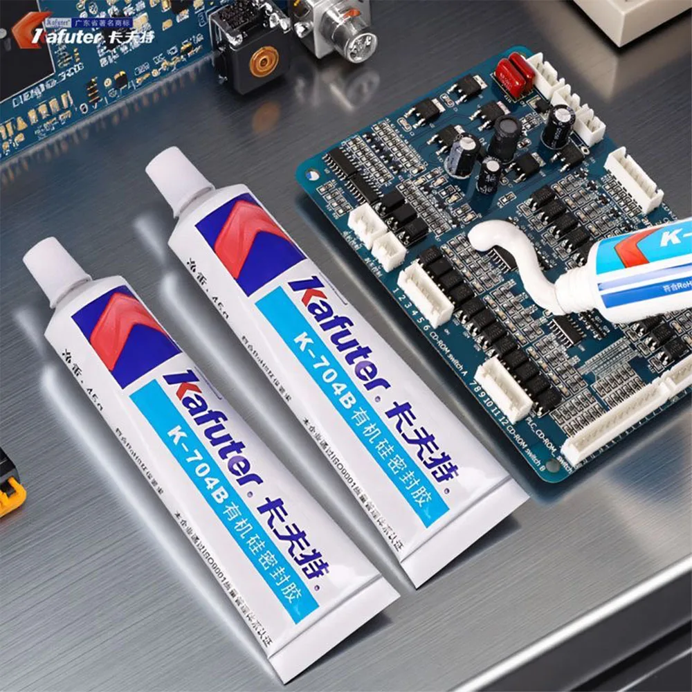 1PCS K-704 Silicone Rubber K704B White 45g High Temperature Electronic Circuit Board Component Fixing,Insulating Encapsulant