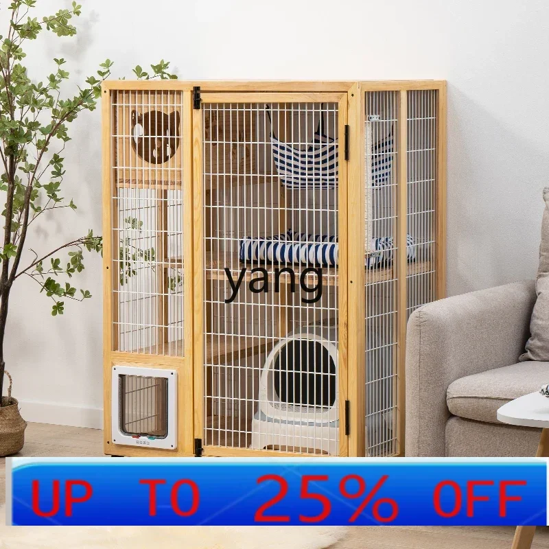 

LH solid wood does not occupy the cat cage household three-story large cat house luxury