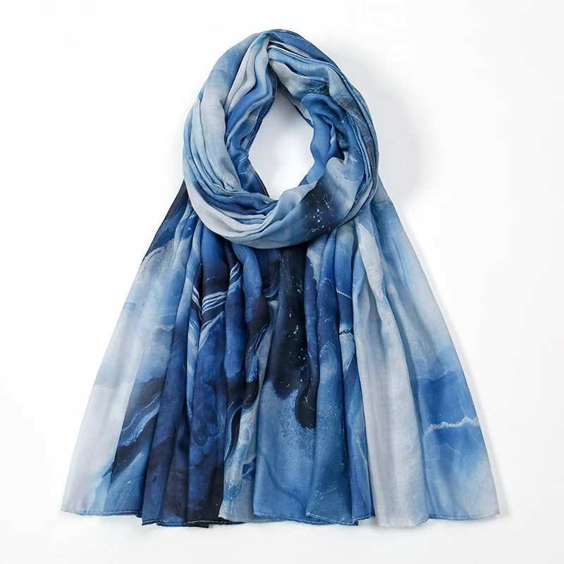 New Prints Hijab Cotton Scarf Breathable Soft Long Fashion Forward Scarves Headscarf Muslim Hijabs Shawl Ramadan