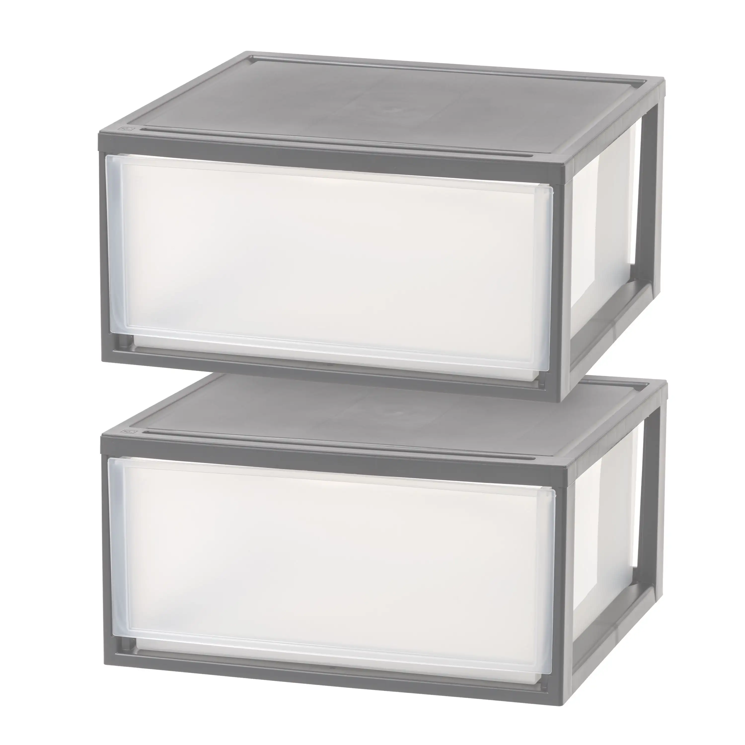 

47 Qt XLarge Plastic Drawers, Under Bed Storage Bins, Stackable, Modular 2Pk
