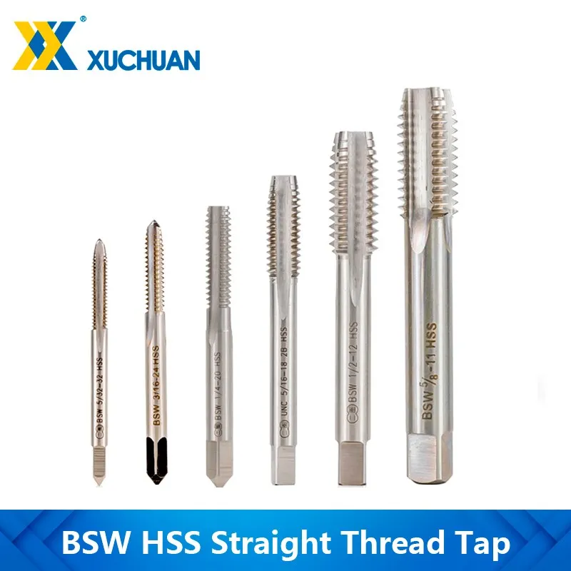 HSS Straight Thread Tap BSW/BSF Screw Thread Tap Drill Thread Tool Hand Tool for Metalworking Tools