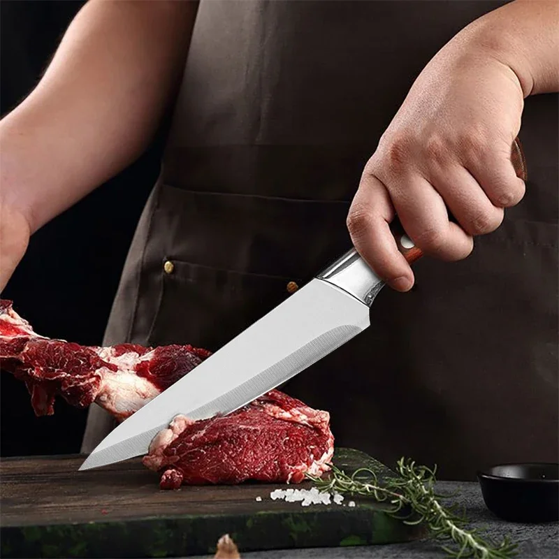 Meat Cleaver Butcher Bone Knife Kitchen Knives with Sheath Stainless Steel Chef\'s Knife Fish Boning