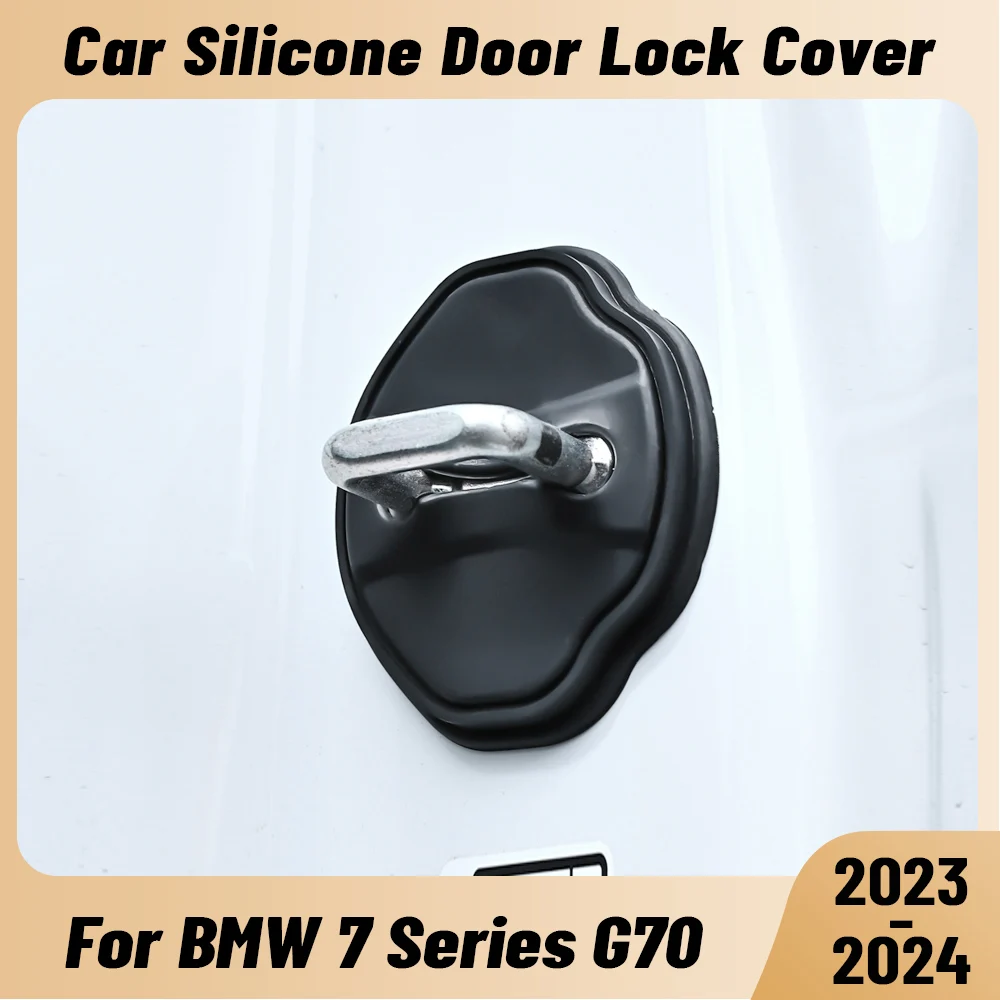 

For BMW 7 Series G70 2023-2024 Car Door Shock Absorber Door Lock Protector Silicone Auto Door Lock Latches Cover Accessories