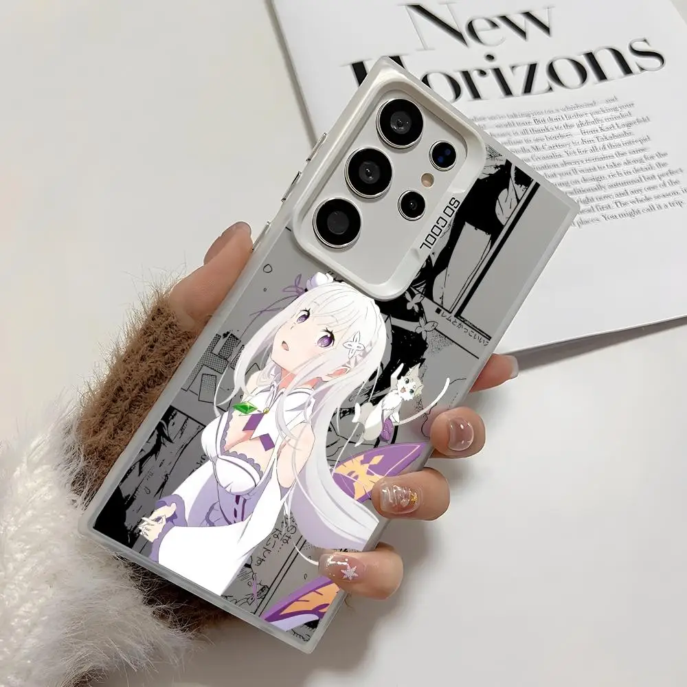 إعادة Z-Zero أنيمي لطيف قضية الهاتف لسامسونج غالاكسي S25 حافة S24 S23 S22 S21 S20 الترا فوندا سيليكون الملونة الفضة جراب هاتف