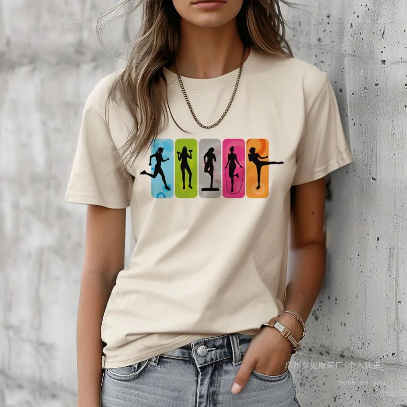 

White Tee Crossfit Fitness Tshirt Women Funny Tshirt Girl Comic Clothi Harajuku Aesthetic Clothes Women Clothes