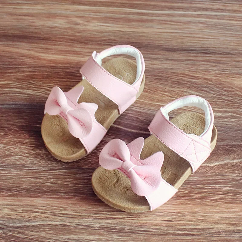 Baby Sandals for Girls 1-3 Years Old Genuine Leather 2023 Summer Baby Girls Sandals Bow Princess Shoes Slip-resistant