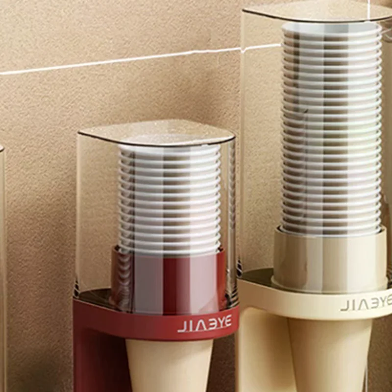 Disposable Paper Cup Dispenser Wall-mounted Plastic Water Dispenser Cup Holder Cup Container Paper Cup Frame Home Organizer