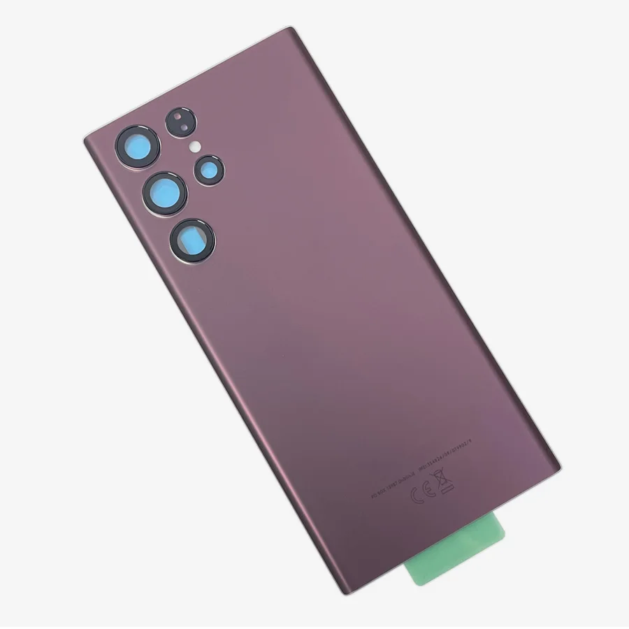 Cubierta trasera de cristal para Samsung Galaxy S22 Ultra 5G, carcasa dura de repuesto para batería trasera, cubierta de carcasa trasera con adhesivo