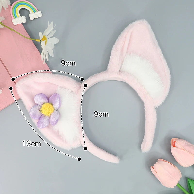 Niedliche Lolita Plüsch Langhorn-Lamm-Stirnbänder Cosplay Halloween Tierkostüm-Requisiten Ziegenohren Kopfschmuck Weihnachts-Fuchs-Haaraccessoires – Detail 8