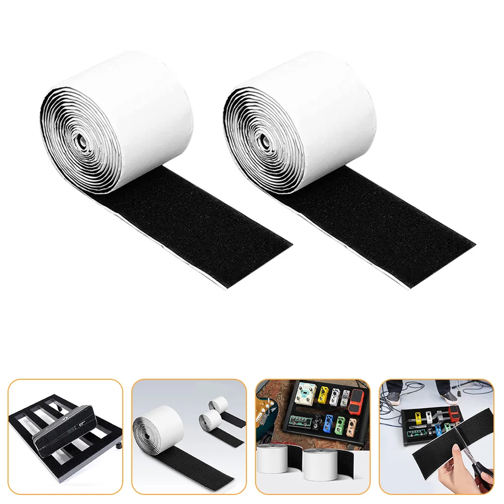 2 لفات دواسة تصاعد الشريط هوك حلقة الشريط للجيتار الكهربائي Pedalboard دائم كوتابل لاصق الربط ملحق أداة