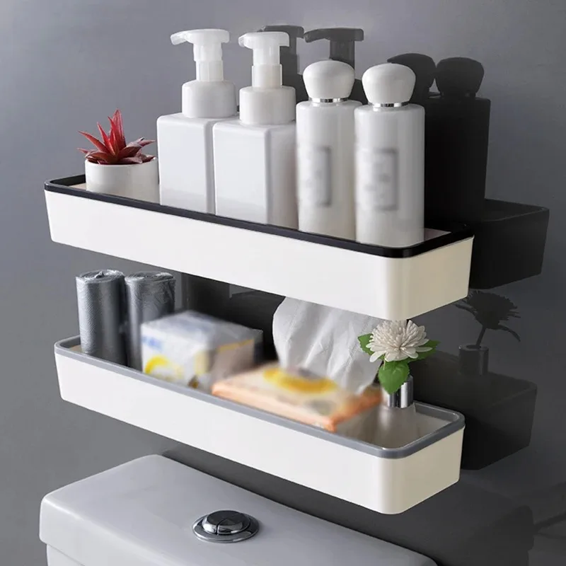 

Wall Hanging bathroom Storage Cabinet Rack Wall Hanging Hole Free Multifunctional Artifact Above Toilet Rack White Storage rack