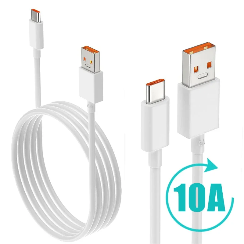 10A Type C Fast Charging Cable for Huawei Mate 40 50 Mobile Phone 120W USB C Charging Wire for Xiaomi Samsung Data Transfer Cord