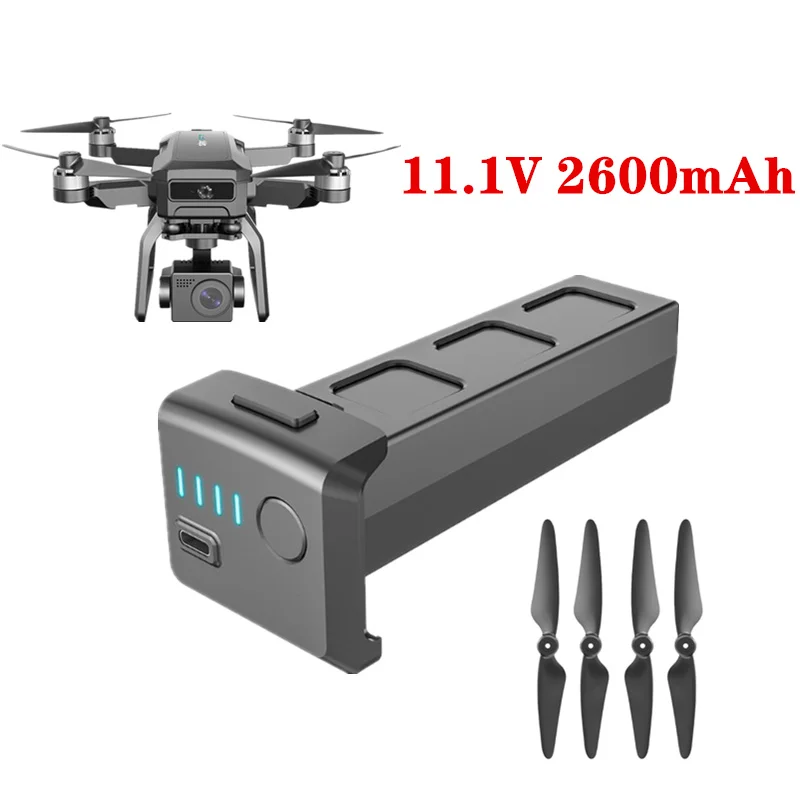 SJRC Original Battery For F7 4K PRO Drone 11.1V 2600mAh Lithium Batteries Spare Parts Accessories Kits Real Time Power Display