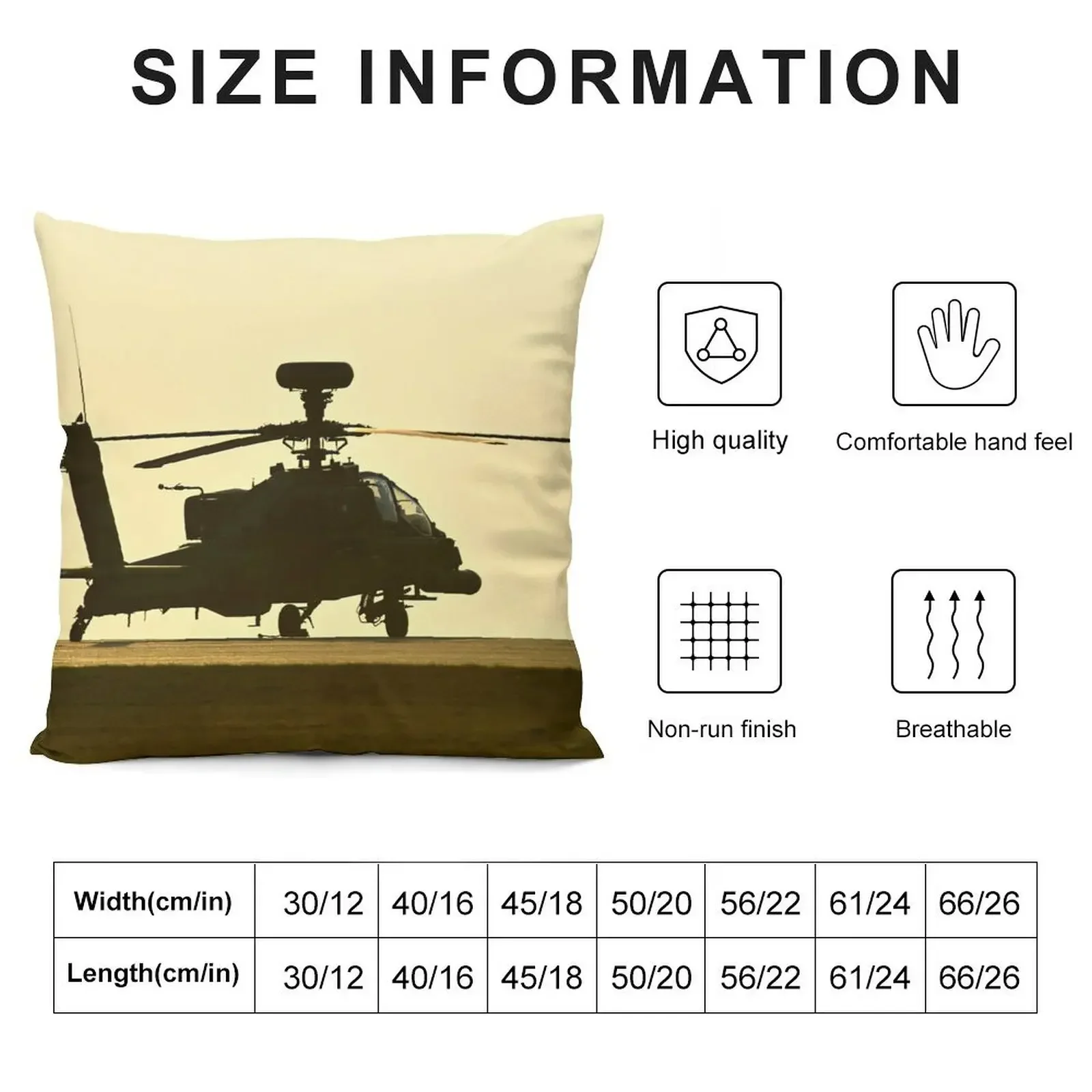 AH-64 Sunset Throw Pillow luxury decor home decor items pillow