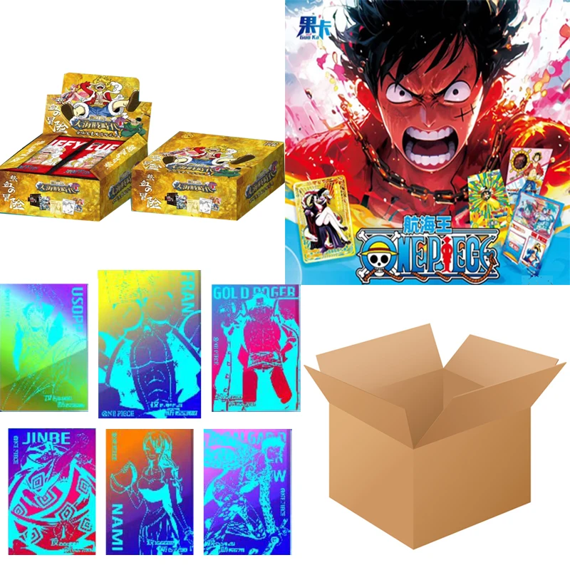 

Wholesales One Piece Collection Cards Hollow Embossed Metal Card Rare Acrylic Card Guo Ka Booster Box 1case Board Games For Birt