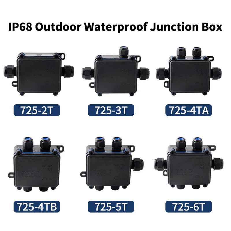 JINH IP68 Plastic Indoor and Outdoor Waterproof Junction Box CNP725 Electrical Buried Cable Wire Connector Sealed Retardant Box