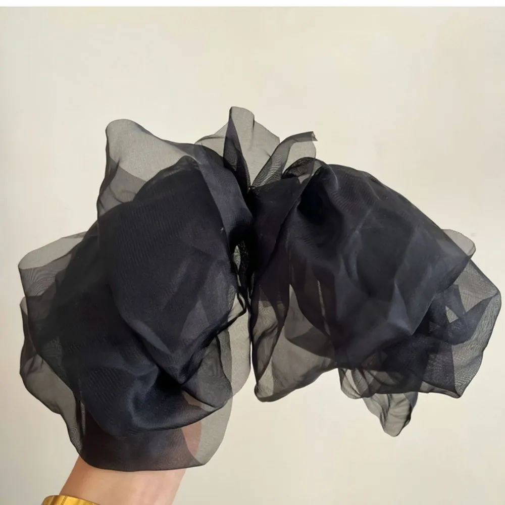 Bear Leader ชีฟองเด็กโบว์ใหญ่เจ้าหญิงกิ๊บตกแต่งหวานสีทึบสาวอุปกรณ์เสริมทุกวันเด็ก Headwear