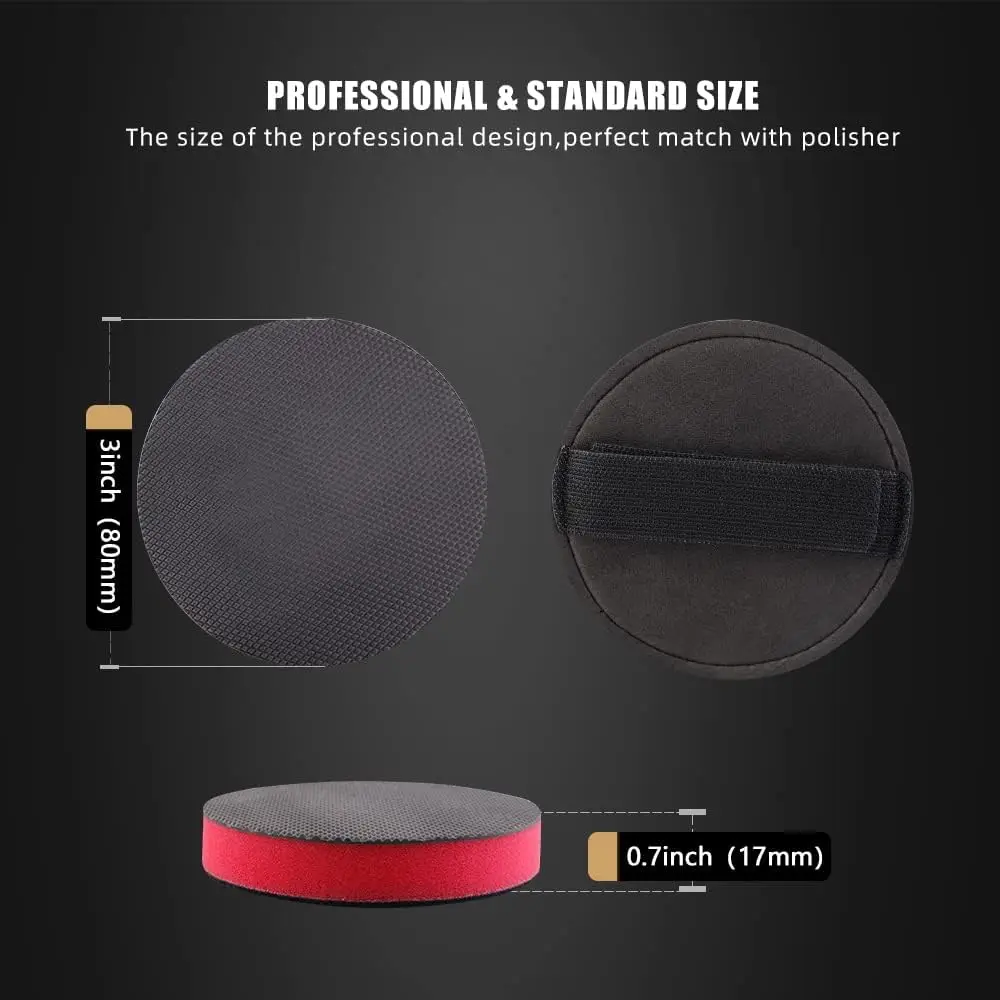 SPTA 1 Set Clay Bar Pad Mid Grade 1Pc Handle Grip Pad & 1Pc Clay Bar Applicator for Rotary DA Polisher Car Detailing